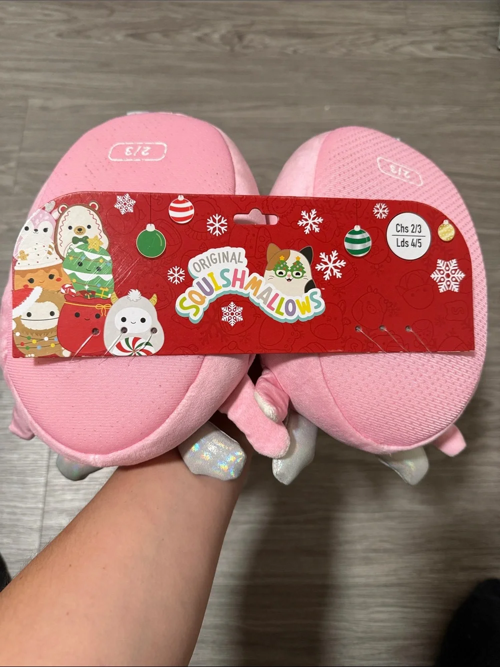 Squishmallows Girls Slippers Size 2/3 NEW WITH TAGS